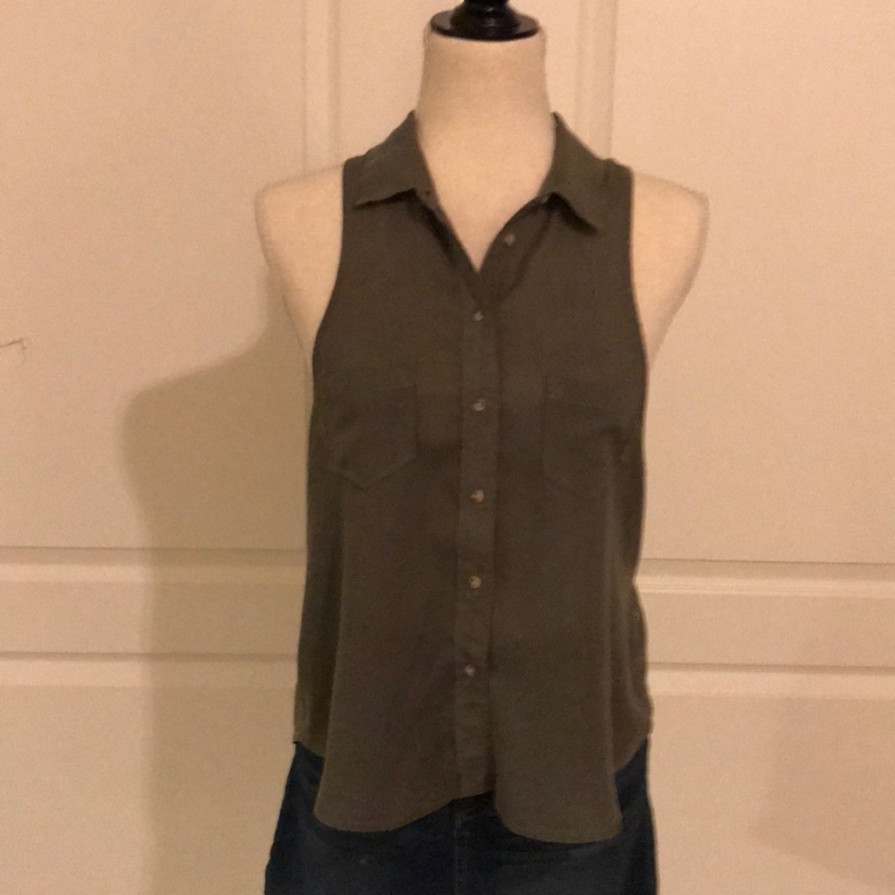 Olive green sleeveless top from American Eagle